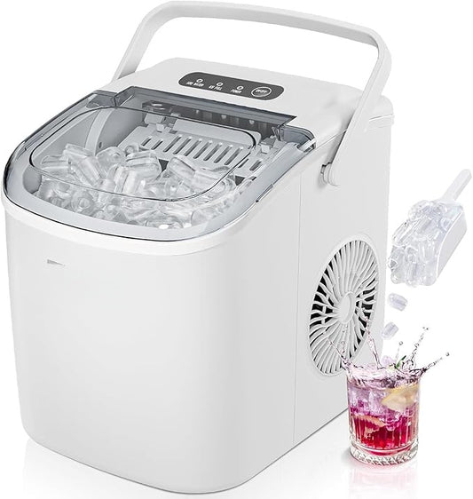 💎 Ice Maker Machine – 26lbs/Day, Ready in 6 Mins, Auto-Clean, Portable 🧊🏕️ Perfect for Home & Camping!